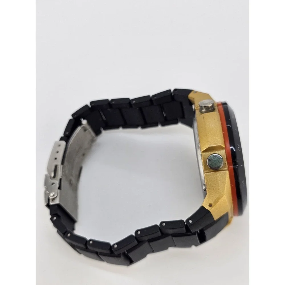 Men's Analog Digital Watch 45MM Day/Date Black Gray Bracelet Band 7